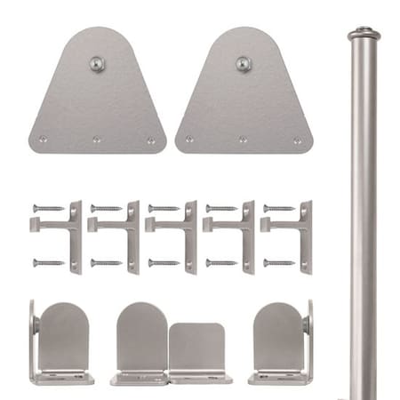 Quiet Glide Satin Nickel 96 in Triangle Sliding Door Hardware QG.1300.T-96.02